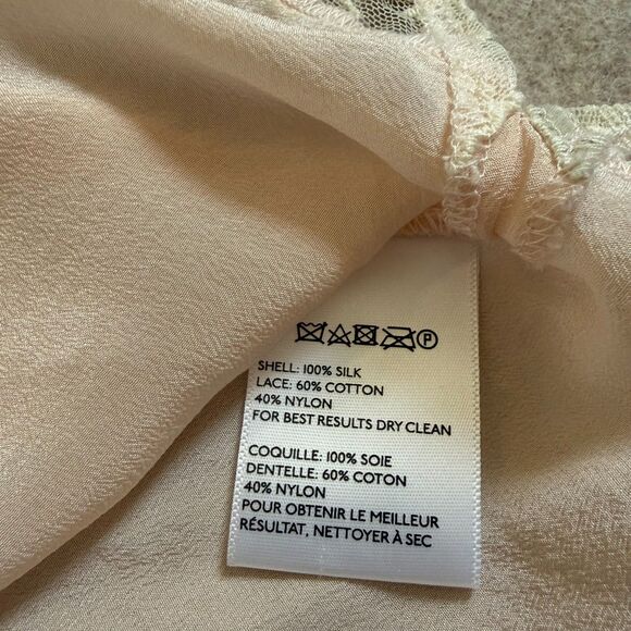 Urban Outfitters Baby Pink 100% Silk Lace Camisole Slip Women’s M Y2K Coquette - Picture 8 of 9